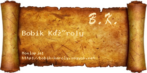 Bobik Károly névjegykártya