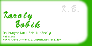 karoly bobik business card