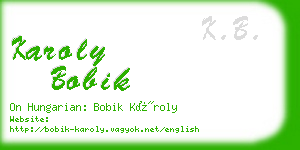 karoly bobik business card